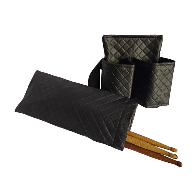 Pochete Porta-Bebida com Porta-Baqueta Courino Matelasse Preta